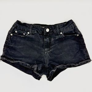 TRACTR- black jean shorts (girls size 8) worn but in good condition